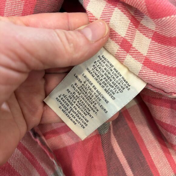 Denim & Supply Ralph Lauren Al Utility Womens Check Print Shirt Linen Pink S - Picture 4 of 10